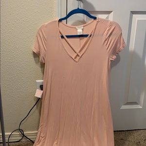 Pink T-shirt dress WET SEAL